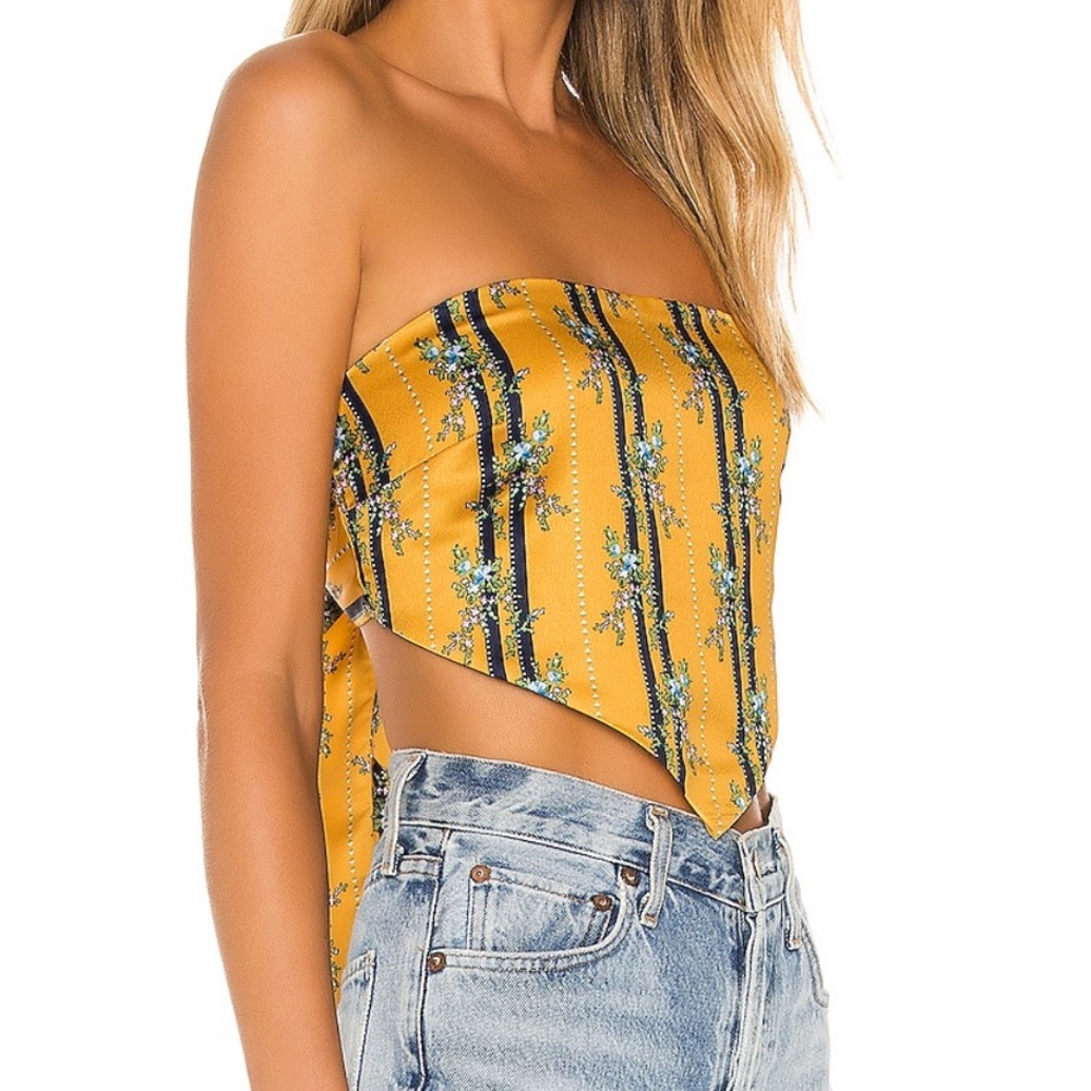Yellow tie in the back bandana top
